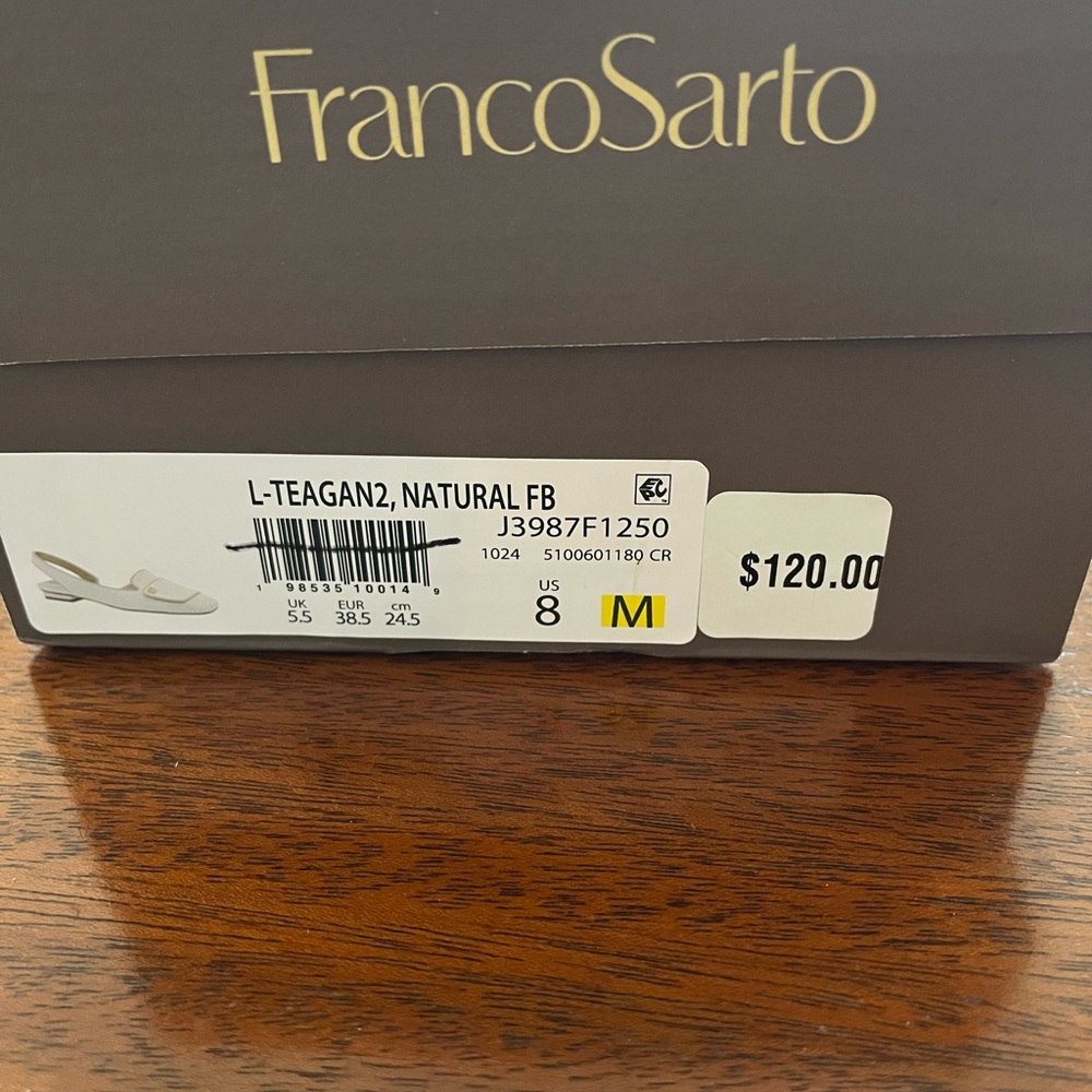 Franco Sarto Cream Slingback Flats - Picture 3 of 7